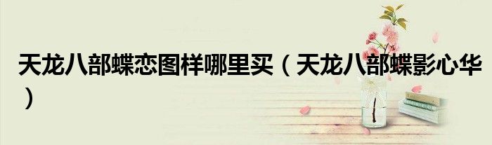 天龙八部蝶恋图样哪里买(天龙八部蝶影心华)