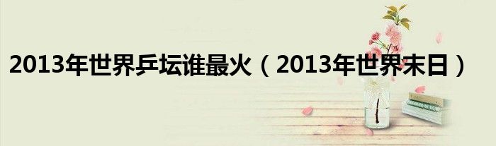 2013年世界乒坛谁最火(2013年世界末日)