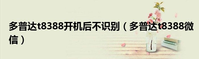 多普达t8388开机后不识别(多普达t8388微信)