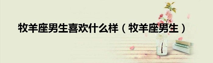 牧羊座男生喜欢什么样(牧羊座男生)