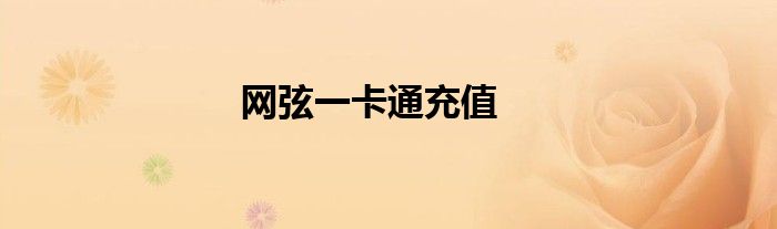 网弦一卡通充值
