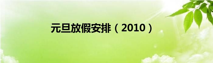 元旦放假安排(2010)