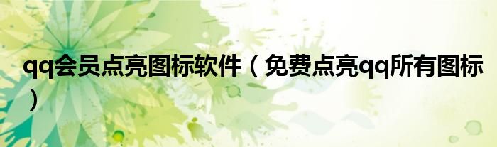 qq会员点亮图标软件(免费点亮qq所有图标)