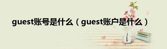 guest账号是什么(guest账户是什么)