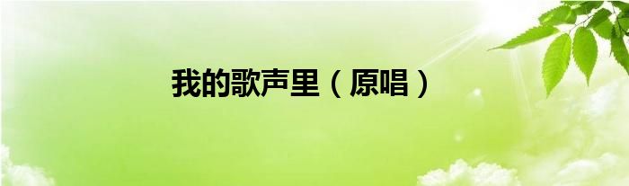 我的歌声里（原唱）