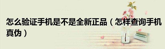 怎么验证手机是不是全新正品(怎样查询手机真伪)