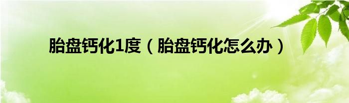 胎盘钙化1度(胎盘钙化怎么办)