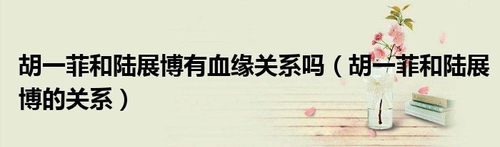 胡一菲和陆展博有血缘关系吗(胡一菲和陆展博的关系)