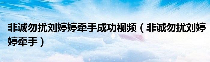 非诚勿扰刘婷婷牵手成功视频(非诚勿扰刘婷婷牵手)