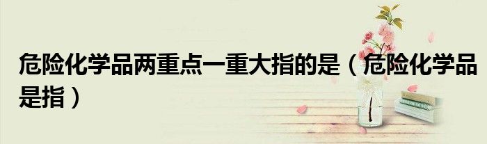 危险化学品两重点一重大指的是(危险化学品是指)