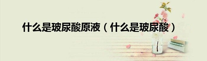 什么是玻尿酸原液(什么是玻尿酸)