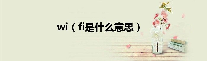 wi(fi是什么意思)