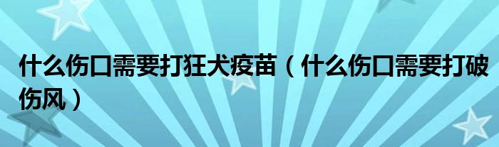 什么伤口需要打狂犬疫苗(什么伤口需要打破伤风)