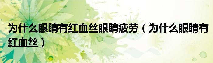 为什么眼睛有红血丝眼睛疲劳(为什么眼睛有红血丝)