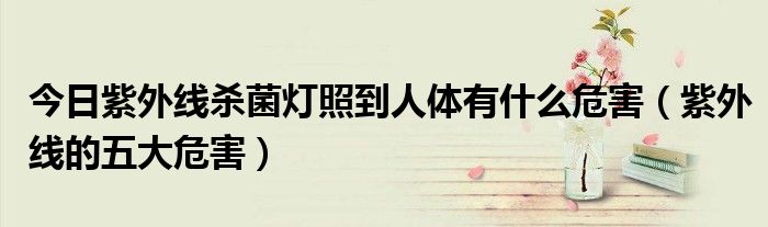 今日紫外线杀菌灯照到人体有什么危害(紫外线的五大危害)