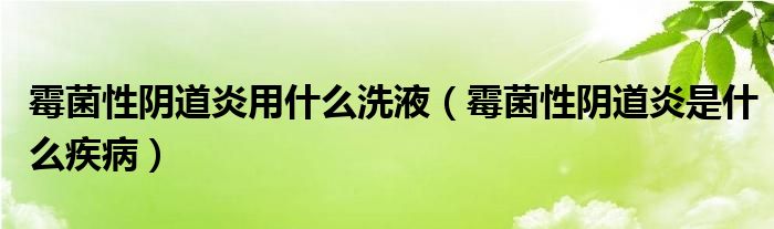 霉菌性阴道炎用什么洗液(霉菌性阴道炎是什么疾病)