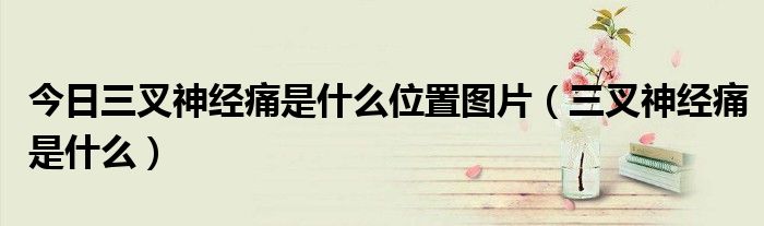 今日三叉神经痛是什么位置图片(三叉神经痛是什么)