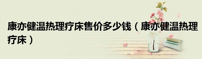 康亦健温热理疗床售价多少钱(康亦健温热理疗床)