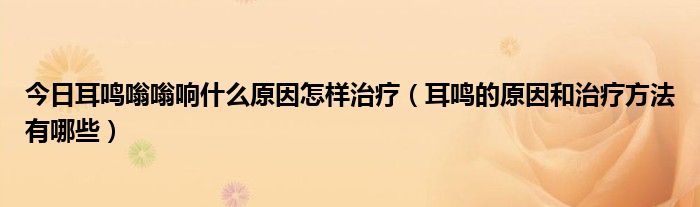 今日耳鸣嗡嗡响什么原因怎样治疗(耳鸣的原因和治疗方法有哪些)