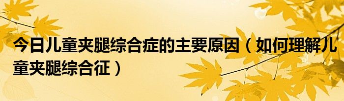 今日儿童夹腿综合症的主要原因(如何理解儿童夹腿综合征)