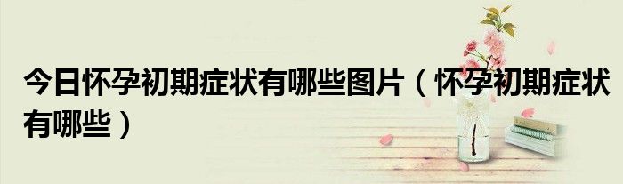 今日怀孕初期症状有哪些图片(怀孕初期症状有哪些)