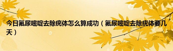 今日氟尿嘧啶去除疣体怎么算成功(氟尿嘧啶去除疣体要几天)