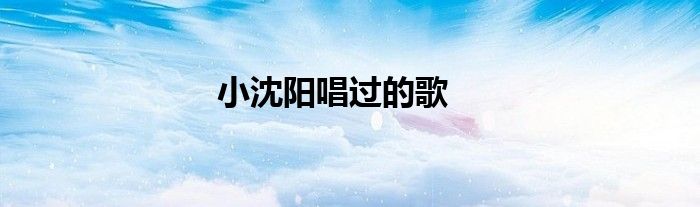 小沈阳唱过的歌