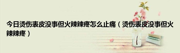 今日烫伤表皮没事但火辣辣疼怎么止痛(烫伤表皮没事但火辣辣疼)