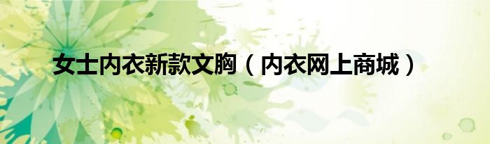 女士内衣新款文胸(内衣网上商城)