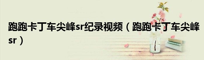 跑跑卡丁车尖峰sr纪录视频(跑跑卡丁车尖峰sr)