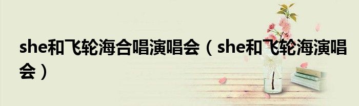 she和飞轮海合唱演唱会(she和飞轮海演唱会)