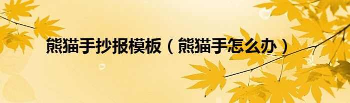 熊猫手抄报模板(熊猫手怎么办)