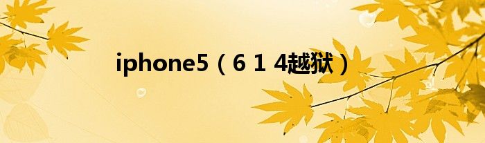 iphone5（6 1 4越狱）