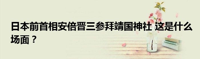 日本前首相安倍晋三参拜靖国神社 这是什么场面?
