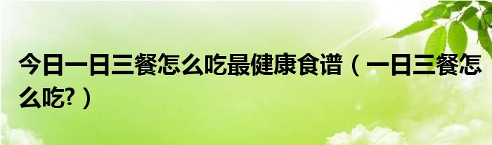 今日一日三餐怎么吃最健康食谱(一日三餐怎么吃?)