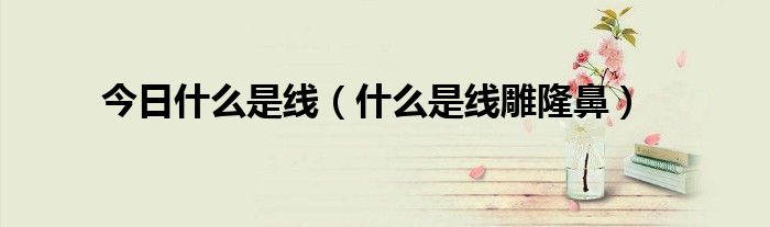 今日什么是线(什么是线雕隆鼻)