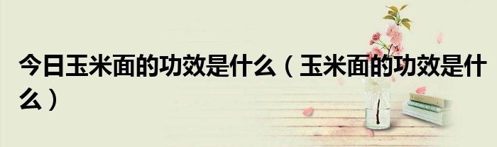 今日玉米面的功效是什么(玉米面的功效是什么)