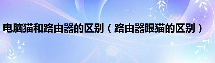 电脑猫和路由器的区别（路由器跟猫的区别）