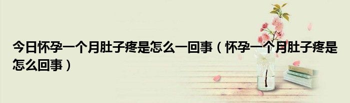 今日怀孕一个月肚子疼是怎么一回事(怀孕一个月肚子疼是怎么回事)