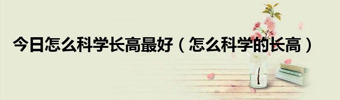 今日怎么科学长高最好(怎么科学的长高)