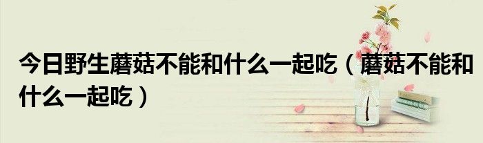 今日野生蘑菇不能和什么一起吃(蘑菇不能和什么一起吃)