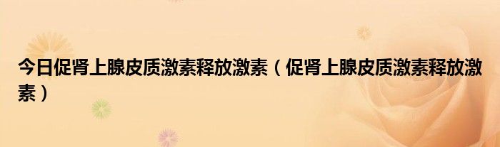 今日促肾上腺皮质激素释放激素(促肾上腺皮质激素释放激素)