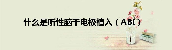 什么是听性脑干电极植入（ABI）