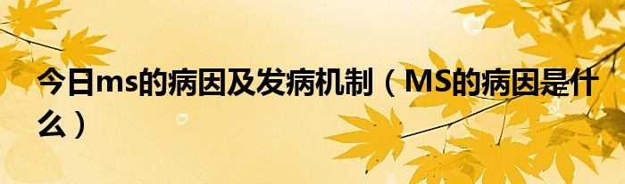 今日ms的病因及发病机制(MS的病因是什么)