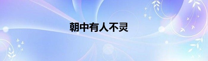 朝中有人不灵