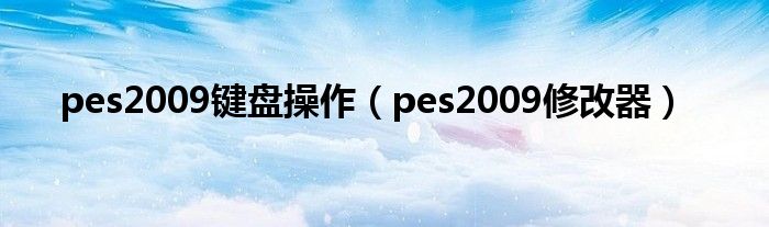 pes2009键盘操作(pes2009修改器)