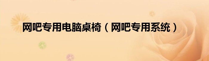 网吧专用电脑桌椅(网吧专用系统)