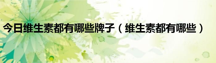 今日维生素都有哪些牌子(维生素都有哪些)