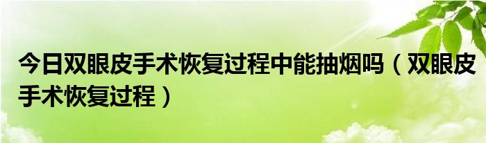 今日双眼皮手术恢复过程中能抽烟吗(双眼皮手术恢复过程)