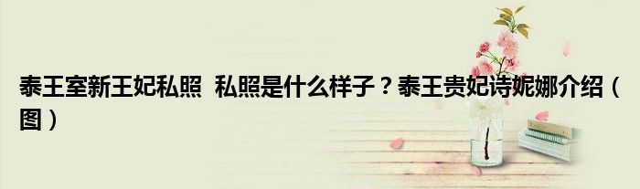 泰王室新王妃私照 私照是什么样子?泰王贵妃诗妮娜介绍(图)